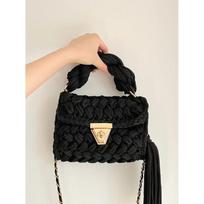 Mada vilnos mezgimas rankų darbo nėrimas pečių krepšys kutas audinio krepšiai moterims dizainerio siūlai crossbody fin krepšys beige