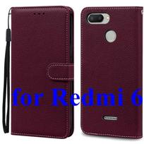 Mi 6 dėklas Xiaomi Mi 6 dėklui Redmi 6 odinis piniginės tipo atverčiamas dėklas Xiaomi Redmi 6 Mi6 telefono dėklui Redmi6 dangtelis Fundas apvalkalas krepšiai