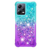 Redmi Note 12 Pro dėklas Funda Xiaomi Redmi Note 12 Pro dėklui Greitai judantis skystas dėklas su blizgučiais ant Redmi Note12 12Pro telefono dėklų Redmi Note 12 Pro blue