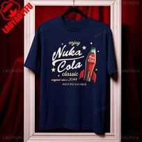 Nuka Cola Fallout Unisex Softstyle Medvilniniai Marškinėliai Juokingi Marškinėliai Vintage Raudoni Marškinėliai 2044 Marškinėlių Viršūnės Gerbėjo Dovana Ropa Hombre Harajuku M blue