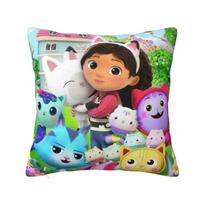 Gabbys Dollhouse Pillow Decoration Nordic Gabby Cat Pandy Paws Chair Cushion Square Pillowcase Cushion cover 40x40cm 16x16Inch 30x30CM(12x12in) black
