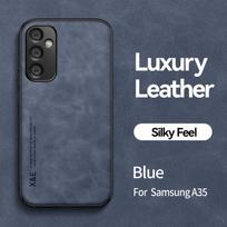 For Samsung Galaxy A35 5G Case Luxury Magnetic Holder Leather Phone Case For Samsung A35 A 35 35A SM-A356E Shockproof Back Cover For Galaxy A35 5G mėlyna