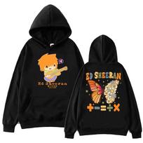 Ed Sheeran The Mathematics Tour Hoody Harajuku Sportinė apranga Mada poroms Hip Hop Unisex su gobtuvu spausdintas Harajuku sportinis S black