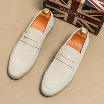 Mada Didžioji Britanija Retro Vyriški Smailianosiai Zomšiniai Balerinos Batai Natūralios Odos Batai Kasdieniai Penny Loafers Formalūs Bateliai Sapatos Tenis Masculino 46 brown