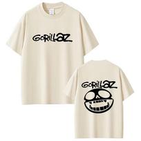 Geriausia žinoma roko grupė Gorillaz Grafiniai marškinėliai Vyrams Moterims Vintage Laisvalaikio Medvilniniai Marškinėliai Vyrams Hip Hop Mada Per dideli Gatvės stiliaus M white