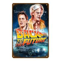 Atgal į ateitį metalinis plakatas automobilis filmai menas tapyba spaudinys vintažiniai skardos ženklai klasikinis filmas sienos paveikslėliai kambarys namų dekoras YL001 20x30cm beige