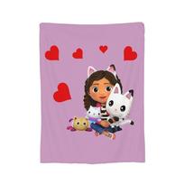Cartoon Cute Gabby Dollhouse Blanket Flannel Textile Decor   Multifunction Warm Throw Blankets for Home Bedroom Plush Thin Quilt 80x60in