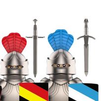 Viduramžių pilies MOC statybiniai blokeliai Vilko kariai Kareivis Figūrėlė Kryžiuočių Riteriai Arklys Vėliava Liemenės Skydas Ginklas Žaislai Dovanos T022 black