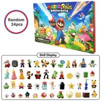 Super Mario Advento kalendoriaus žaislai 24 vnt./rinkinys Kawaii Mario Anime veiksmo figūrėlės PVC modelio lėlės Kalėdinio kalendoriaus žaislai vaikams blue