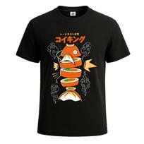 Sushi Carp Anime Fish Mens Tshirt Funny Japanese Fish Novelty Party Gift Tee Top 3XL black