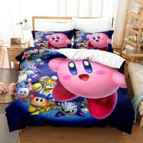 Antklodės užvalkalas Kirbys Star Allies 3D Išskirtinis Žaidimas Anime Skaitmeninė spauda Lovos patalynės komplektas Antklodė Lova Jaunimui Namų dekoras Vaikams Berniukui Dovana 135x200cm