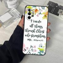 Biblijos eilutė Jėzus Kristus Krikščioniškas dėklas, skirtas Samsung Galaxy A06 A16 A26 A36 A56 A53 A32 A52 A33 A13 A55 A35 A15 A14 A34 A54 A17 Samsung A12