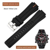 TIMEX Laikrodžio Dirželis Vyriškas Potvynių Kompaso Dirželis T2N721 T2N720 W2R55500 TW2T76500 Odinė Laikrodžio Grandinėlė Silikoninė Guminė Juosta 24*16mm 24mm-16mm black