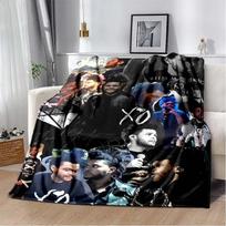 The Weeknd pliušinis flanelinis pledas Manta dainininkui The Weeknd Minkštas metamas pledas sofos uždangalui lovatiesei biuro 75x90CM gray