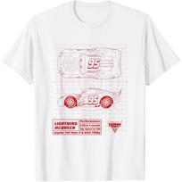Disney Pixar Cars Žaibas Makvynas Raudonas Brėžinys Marškinėliai XXL juoda
