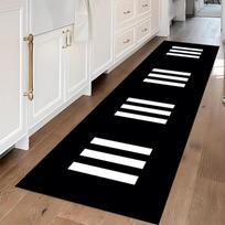 Juodai baltų dryžuotas takelis kilimas Miegamojo kambarys Lova Antklodė Avalynės kambarys Svetainė Miegamasis Virtuvė Plaunamas kilimėlis 40X120CM white