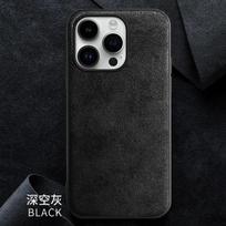Aukščiausios kokybės Alcantara zomšos odos telefono dėklas, skirtas iPhone 16 Pro Max 17 15 14 13 12 11 6 7 8 Plus Xs Max Xr SE 2022, atsparus smūgiams dangtelis iPhone 11 Pro Max juoda