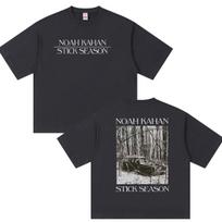 Noah Kahan Stick Season Tour 2026 Graphic T Shirts Unisexs Hip Hop Vintage Fashion Cotton Short Sleeve Tshirts Unisex Streetwear 4XL gray