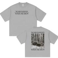 Noah Kahan Stick Season Tour 2026 Graphic T Shirts Unisexs Hip Hop Vintage Fashion Cotton Short Sleeve Tshirts Unisex Streetwear 4XL gray