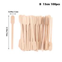 100Pcs Wooden Coffee Stirrers Hot Cold Drinking Stir Beverage Stir Sticks Biodegradable Utensils Coffee Sticks beige