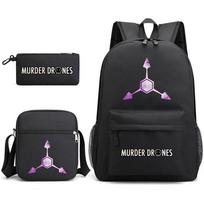 Žudikiški Dronai Kuprinė Trys Dalys Kuprinė Portfelis Pieštukinė Studento Kuprinė Backpack black