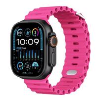 Silikoninis vandenyno dirželis Apple Watch juostai Ultra 3/2 49mm 46mm 45mm 42mm 44mm 41mm Sportinis apyrankė iWatch 11 10 9 8 7 6 5 SE juosta 44-45mm(S11-10 46mm) black