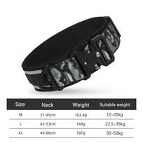 Fashionable Camouflage Dog Tactical Collar Soft Thickened Adjustable Outdoor Walking Training Pet Collars Dog Safety Accessories (as the picture,M(37-45cm)) black