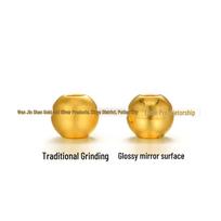 Shuibei 999 Pure Gold Round Beads 0.1g - DIY Lucky Bracelet Beads yellow