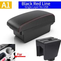 For Chevrolet Aveo  T250 2005 2006 2007 2008 2009 2010 2011 2012car center console armrest Center console Storage box with USB A1 Black red NO USB black