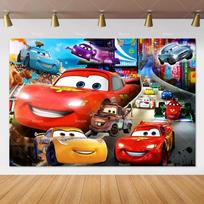 Disney Pixar Cars Žaibas Makvynas nuotraukų fonas gimtadienio vakarėliui, studijinis nuotraukų fonas vaikams, kūdikiams ir kūdikių sutiktuvių vakarėliams, AS41 China Mainland&Thin Cloth 150x100cm