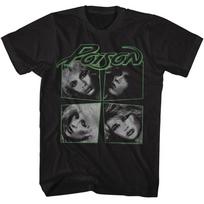 Poison I Want Action Group Boxed Photos Men's T Shirt 80's Rock Music Band Merch 4XL gray
