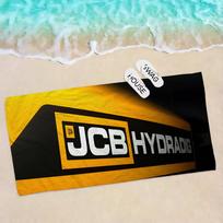 Excavator J-JCB logo Anime Beach Swimming Towel Soft Absorbent Washcloth Children's Gifts for Kids Travel Camping Gym 70cm×140cm yellow