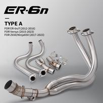 Compatible Exhaust Mid-pipe for ER6N, ER6F, Versys 650, Z650, Ninja 650 Motorcycles white