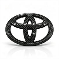 3D ABS Toyota Logotipo Automobilio Emblema Vairo Rato Aksesuarai Toyota Hilux Corolla RAV4 Camry Highlander Yaris Cross Prado C-HR QV7 black