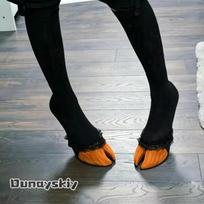Helovino Anime Karnavalas Skilęs Kanopos Demono Cosplay Batai Gotikiniai Dviejų Pirštų Kanopiniai Pėdų Apdangalai Su Nėriniais Kojinėmis Fantazijos Roleplay One Size white