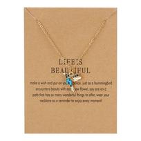 Hummingbird Crystal Necklaces Fahion Gold Color Chain Cute Bird Necklaces Pendants Women Charm Choker Party Jewelry Gift brown