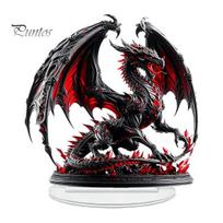 Vakarų Magiško Drakono Figūrėlės Fantazijos Akrilo Statulėlė, Gotikinė Stalo Figūrėlė, Mitinis Žaidimų Kambario Stalo Aksesuaras Stalo Ornamentas Biurui C