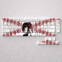 Tokisaki Kurumi Theme 73 Keys Keycaps, PBT Dye Sub Cherry Profile, Japanese Legends, Compatible with Various 60% Layout Keyboard gray