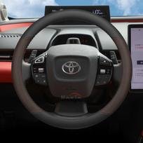 Odinis automobilio vairo užvalkalas, skirtas Toyota Bz4x BZ5 2024 2025 2026, priedai Round Black Brown