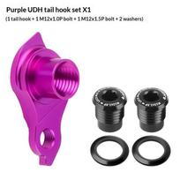 Direct Mount Bicycle Rear Derailleur Hanger Anti-Corrosion Thru-Axle Frame Compatible for Road Mountain Bike Accessories A4 purple