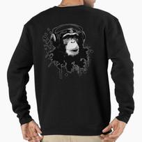 Unisex Cotton Sweater Pullover Hoodie Printed Sweater Monkey Business Pullover Sweatshirt Casual Long Sleeve Sweatshirt 3XL (80-90kg) juoda