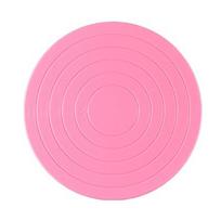 14cm Pasidaryk pats torto sukamasis padėklas Mini plastikinis fondanto torto pasukimo platforma Apvalus sausainių stovas Besisukantys virtuvės įrankiai rožinė