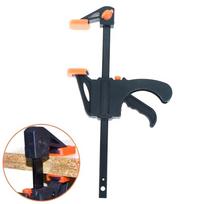 4 Inch Fixed Clip Woodworking Bar F Clamp Grip Ratchet Release Squeeze Tool onesize black
