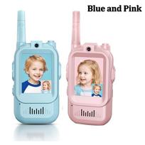 Video Walkie Talkies for Kids 2 Pack Rechargeable Intercom Walkie-talkie 2 Screen One-Click Call Child Video Intercom USB Plug gray