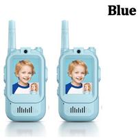 Video Walkie Talkies for Kids 2 Pack Rechargeable Intercom Walkie-talkie 2 Screen One-Click Call Child Video Intercom USB Plug mėlyna