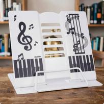 Portable Book Rest EyeFriendly Desktop Holder Adjustable Angle Sheet Music Stand for Students, balta