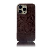 Genuine Leather IPhone 16 Pro Max Case Crocodile Texture Business Style Shockproof Half Cover 15/14/13 Series iPhone 14 Pro Max