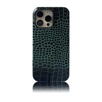 Genuine Leather IPhone 16 Pro Max Case Crocodile Texture Business Style Shockproof Half Cover 15/14/13 Series iPhone 16 Pro