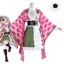 Mitsuri Cosplay Kanroji Mitsuri Cosplay Kostiumas Perukas XXL pink