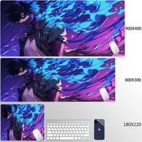 Anime Mouse Pad My Hero Academia Keyboard Mousepad Large XXL Computer Gaming Accessories Desk Mat Rubber Anti-slip Soft Playmat 30cmx60cm blue